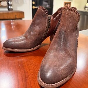 Bed Stu Brown Leather Carla Ankle Boots